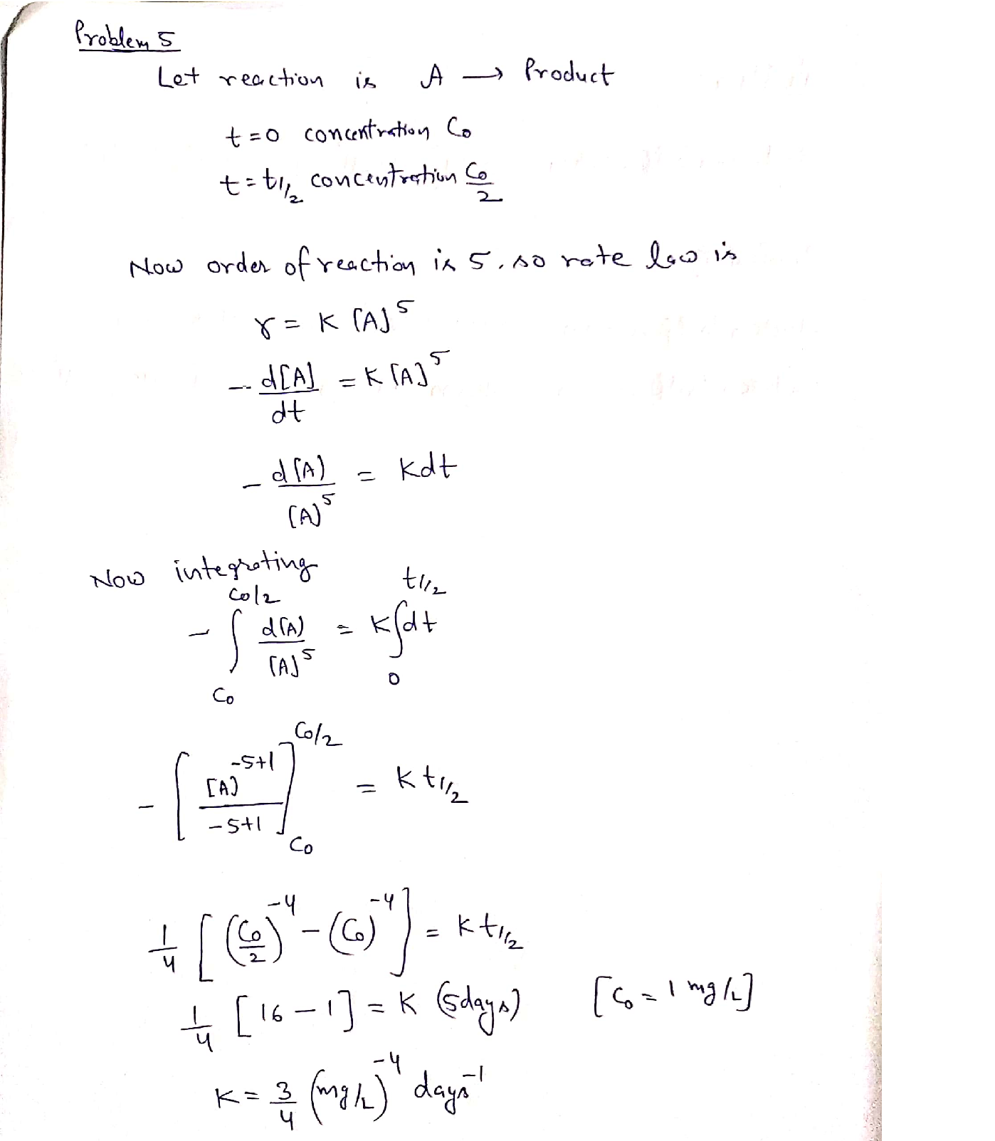 solved-a-chemical-reaction-is-a-fifth-order-reaction-if-the