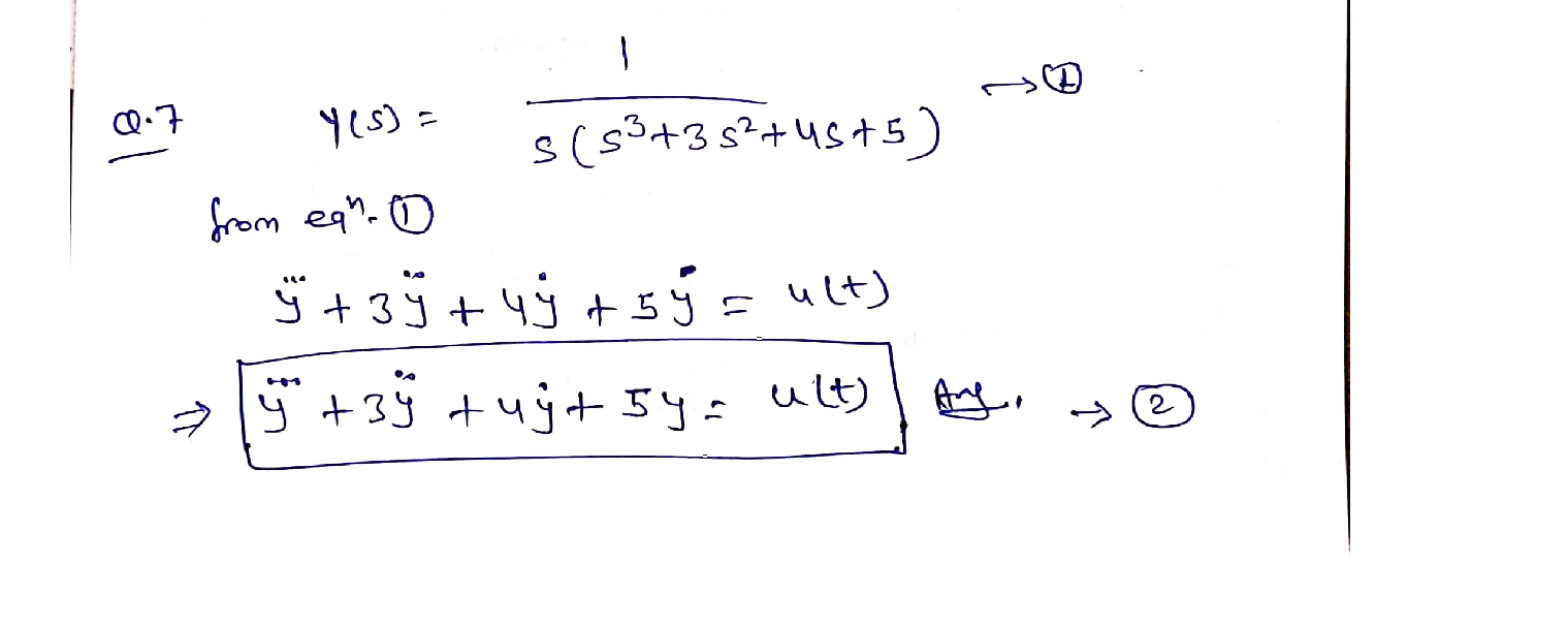 Solved: Determine the input-output differential equation for the system ...