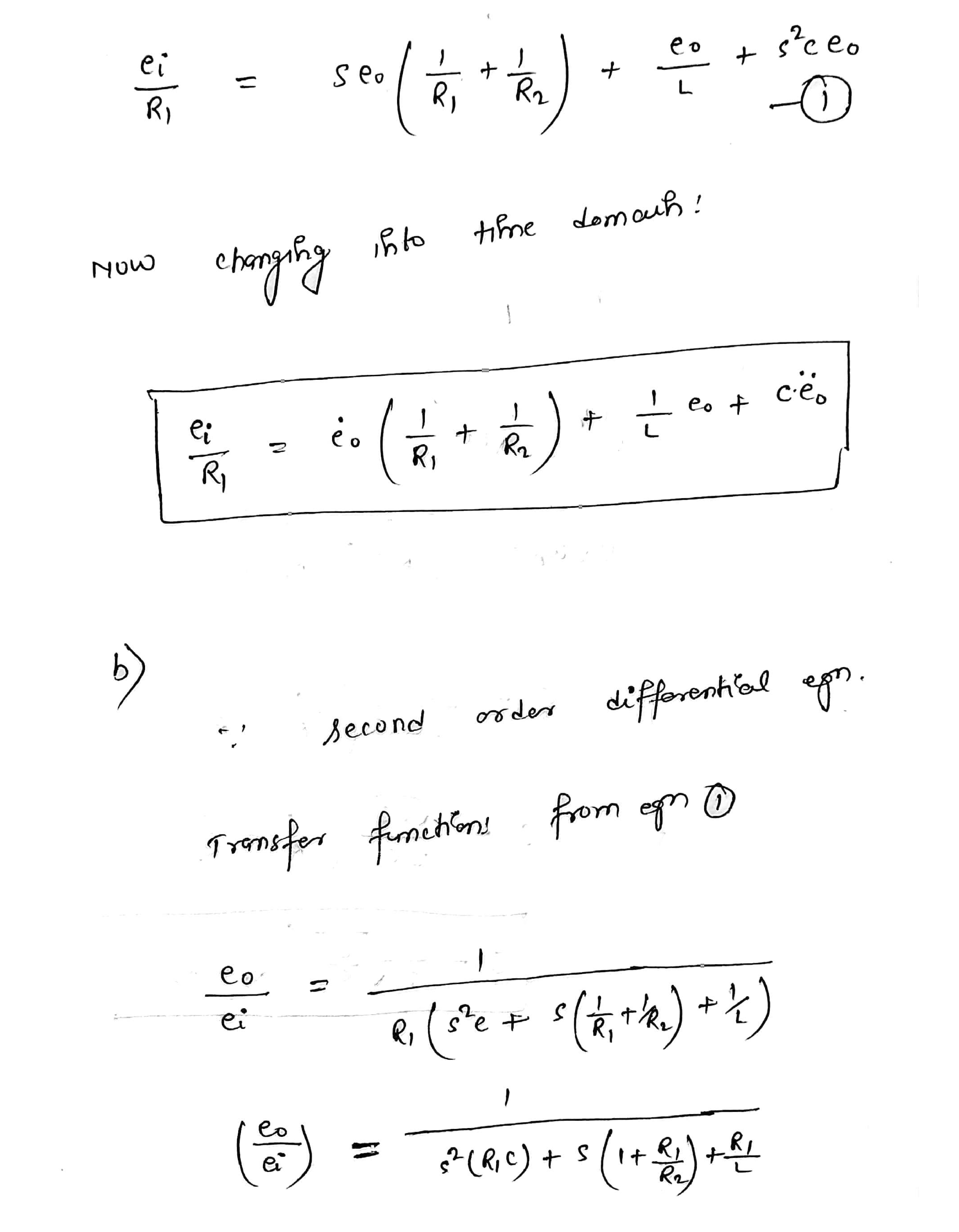 Solved: - The input-output differential equation for the circuit shown ...