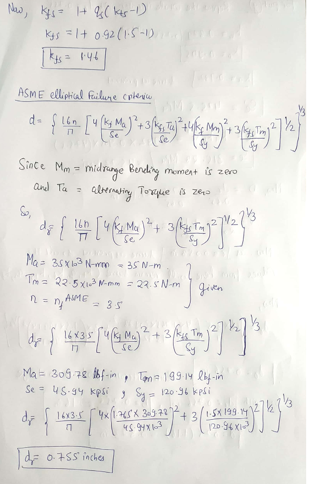 Solved 1) The section of shaft shown in the figure is to be designed